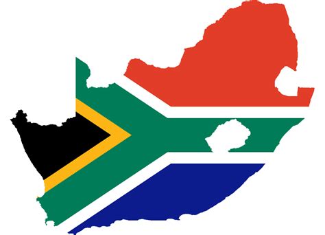 south africa map and flag